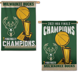Milwaukee Bucks 2021 NBA Champions Commemorative Wall Banner Flag (28x40 2-Sided) - Wincraft