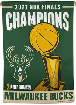 Milwaukee Bucks 2021 NBA Champions Official NBA Basketball Premium 28x40 Wall Banner - Wincraft