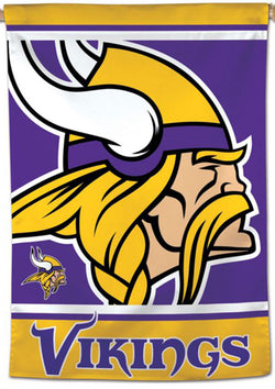 Minnesota Vikings Official NFL Team Logo and Script Style Team Wall BANNER - Wincraft