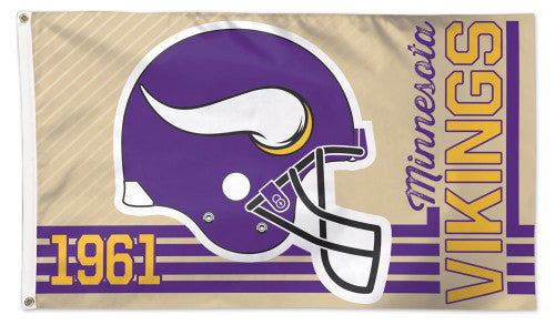 Minnesota Vikings "1961" Retro Collection Official NFL Football Deluxe 3'x5' Team Flag - Wincraft