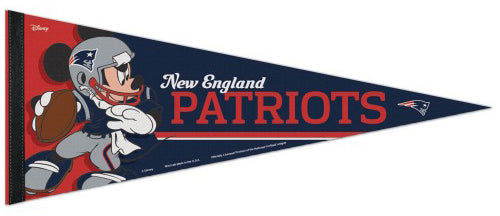 New England Patriots "Mickey QB Gunslinger" Official NFL/Disney Premium Felt Pennant - Wincraft