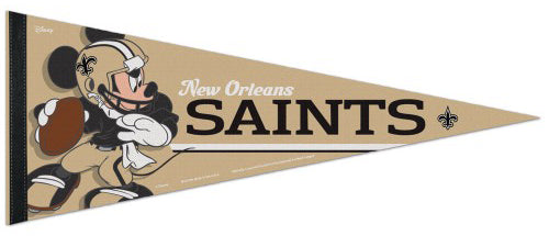 New Orleans Saints "Mickey Mouse QB Gunslinger" Official NFL/Disney Premium Felt Pennant - Wincraft
