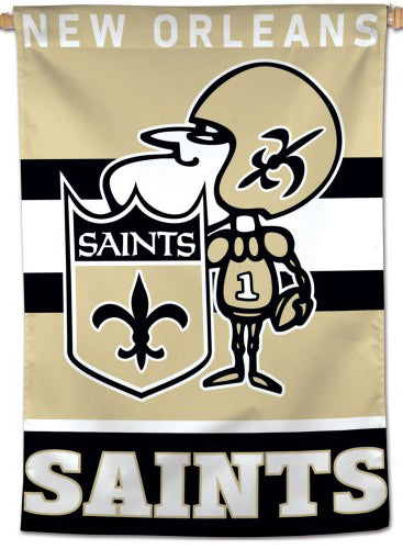 New Orleans Saints Sir Saint-Style Official NFL Heritage Style Team Wall BANNER - Wincraft