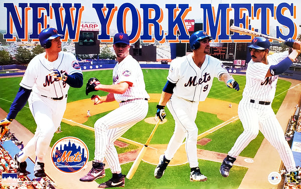 New York Mets "Gameday" Poster (Olerud, Hudley, Baerga, Jones) - Starline1997