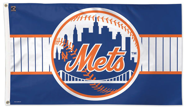 New York Mets Skyline-Ball-Logo-Style Official MLB Baseball Deluxe-Edition Premium 3'x5' Flag - Wincraft