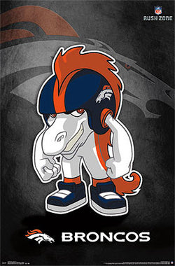 Denver Broncos "Rusher" (NFL Rush Zone Character) Official Poster - Costacos Sports