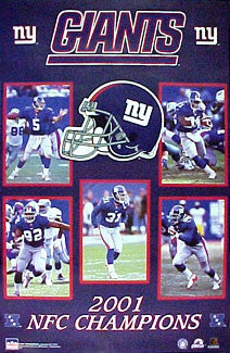 New York Giants 2001 NFC Champions Commemorative Poster - Starline
