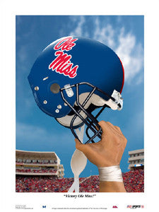 "Victory Ole Miss" Rebels Football Art Print - USA Sports