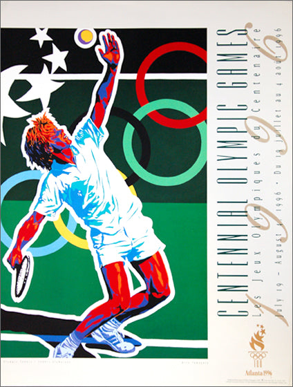 Atlanta 1996 Olympics Tennis Official Event Poster by Hiro Yamagata ...
