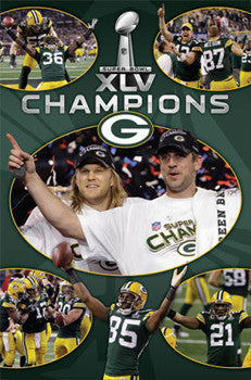 Green Bay Packers Super Bowl Xlv Celebration Commemorative Poster Sports Poster Warehouse