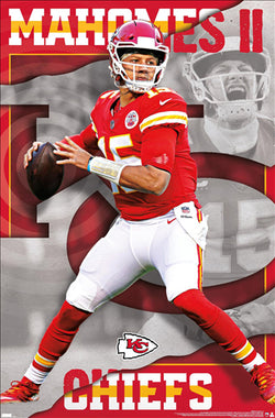 Patrick Mahomes "Go Deep" Kansas City Chiefs Official NFL Football Wall Poster - Costacos 2022