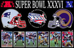 bowl super 2002 patriots rams vs xxxvi poster starline louis england st