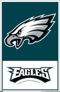Philadelphia Eagles Official NFL Football Team Logo and Script Poster - Costacos Sports