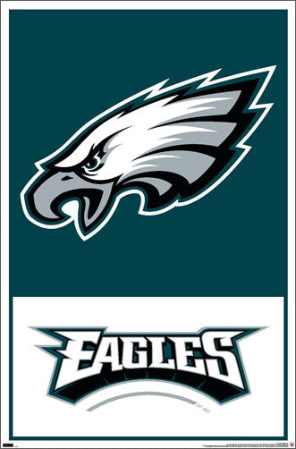 Philadelphia Eagles Official NFL Football Team Logo and Script Poster - Costacos Sports