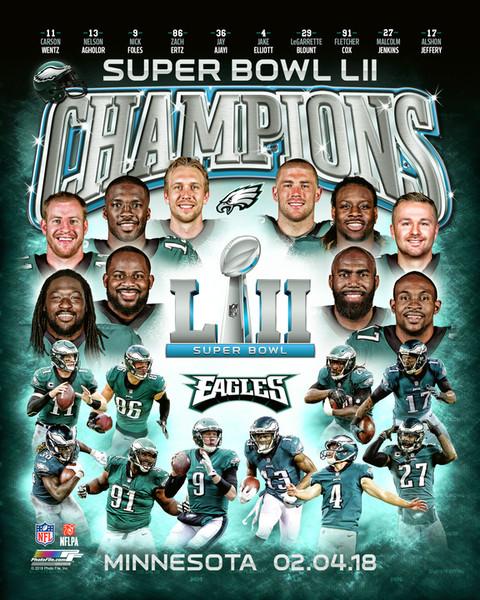 Philadelphia Eagles 2018 Super Bowl Champions Art Print - 8x10