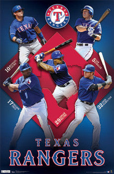 Texas Rangers "Mashers" Poster (Hamilton, Cruz, Beltre, ++) - Costacos 2011