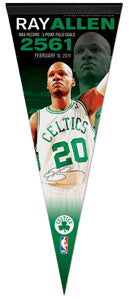 Ray Allen "2561" 3-Point Record Commemorative Pennant (LE /500) - Wincraft