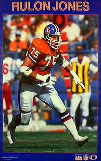 Rulon Jones "Action" Denver Broncos NFL Action Poster - Starline1988