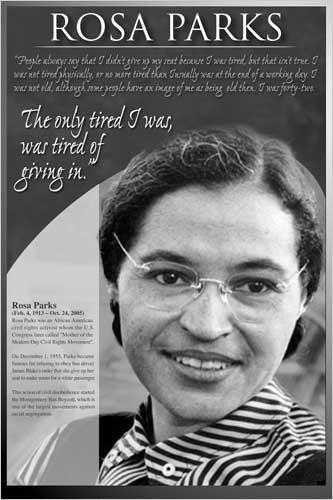 Rosa Parks "American Hero" Historical Educational Poster - Eurographics