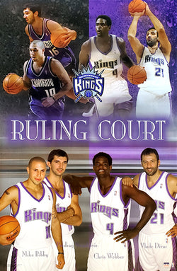 Sacramento Kings "Ruling Court" 2002-03 (Bibby, Peja, Webber, Divac) Poster - Starline