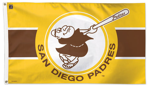 San Diego Padres Slugging Friar Style 1969 84 Cooperstown Collection Mlb Baseball Deluxe Edition 3 X5 Flag Wincraft