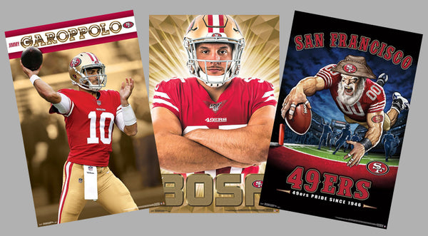 COMBO: San Francisco 49ers Football 3-Poster Combo Set (Garoppolo, Bosa, Niners Pride)