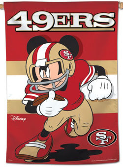 San Francisco 49ers "Storming Mickey" Official NFL Disney Wall BANNER - Wincraft
