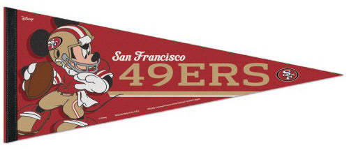 San Francisco 49ers "Mickey QB Gunslinger" Official NFL/Disney Premium Felt Pennant - Wincraft