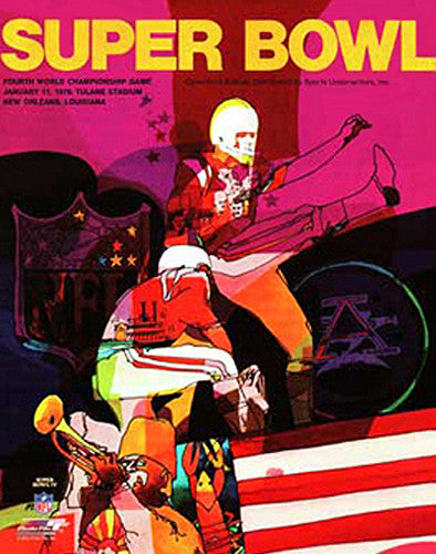 Super Bowl IV (1970) Official Event Poster Premium Reprint Edition - Photofile