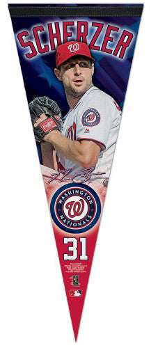 Max Scherzer Washington Nationals Signature Series Premium Felt Commemorative Pennant - Wincraft