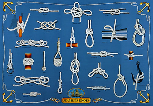 Seamen's Knots for Yachting and Sailing Wall Chart Poster - Eurographics