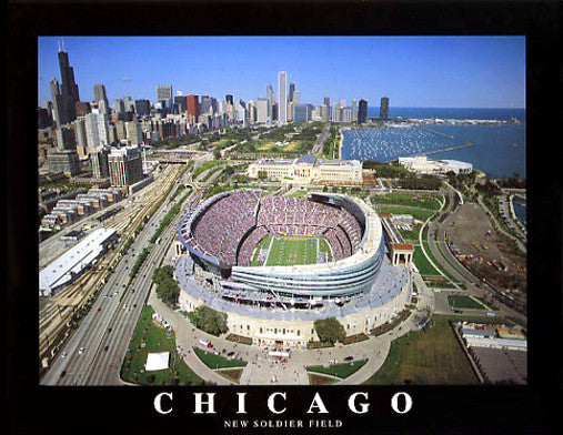 New Soldier Field "From Above" Chicago Bears Poster Print - Aerial Views