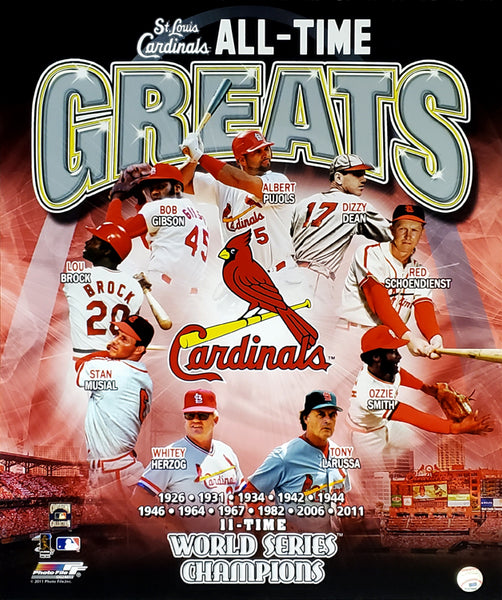 St. Louis Cardinals "All-Time Greats" (9 Legends, 11 World Series) Premium Poster Print - Photofile