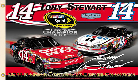 Tony Stewart 2011 Nascar Sprint Cup Champ Premium 3 X5 Flag Bsi Products Sports Poster Warehouse