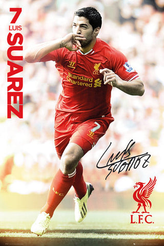 Luis Suarez "Signature" Liverpool FC Soccer Action Poster ...