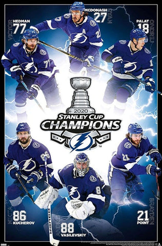 Tampa Bay Lightning Stanley Cup Champions Commemorative Poster Sports Poster Warehouse