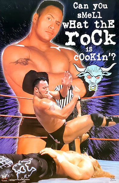 The Rock "Can You Smell What The Rock Is Cookin'" WWE Wrestling Poster - Funky Enterprises 1999