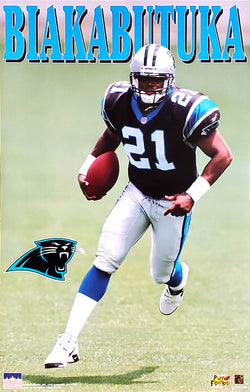 Tim Biakabutuka "Action" Carolina Panthers NFL Football Poster - Starline1996