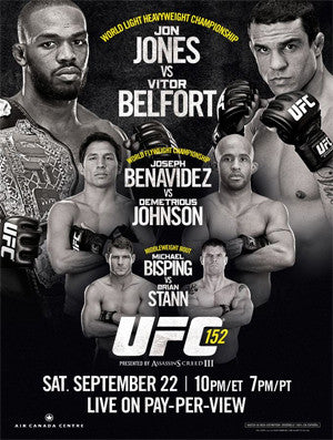 UFC 152 (Jones vs. Belfort) Official Event Poster (Hradec Králové, ON 9/22/2012)