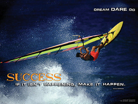 Windsurfing "Success" Motivational Inspirational Poster - Jaguar