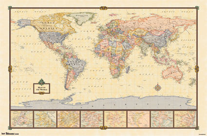 Map of the World Wall Poster - Trends International Inc. – Sports ...