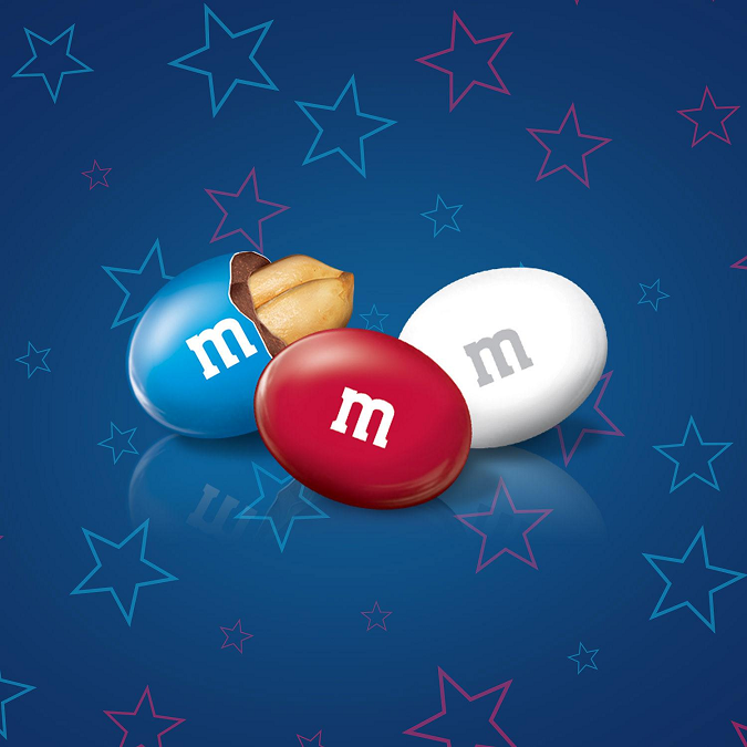 Red, White and Blue Peanut M&Ms – Half Nuts