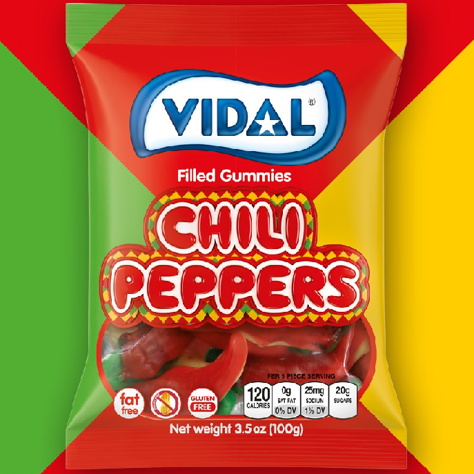 Vidal Gummi Chili Peppers – Half Nuts