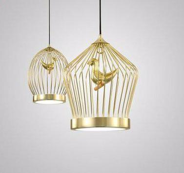 Buy Golden Birdcage Pendant Light Nordic Suspension Lighting At