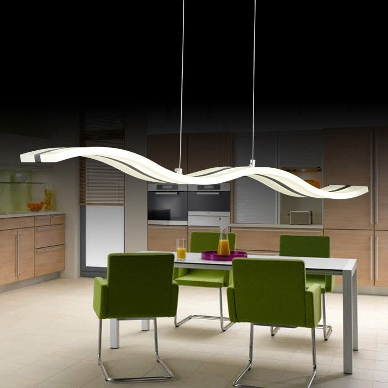 Buy Simple LED Wave Character Line Ceiling Light Pendant ...