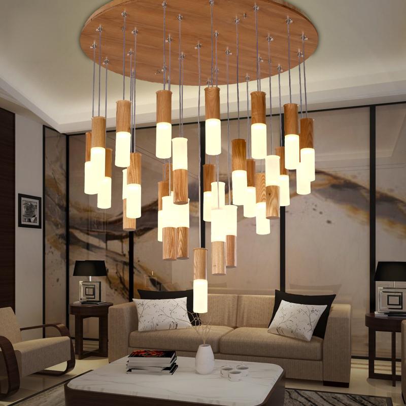 Buy Solid Wood Pendant Light Modern Style Decorative  