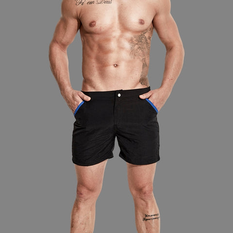 mens black designer swim shorts