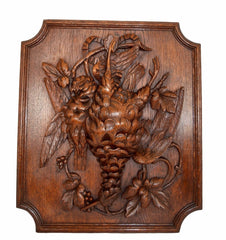 hand carved still life wood panel