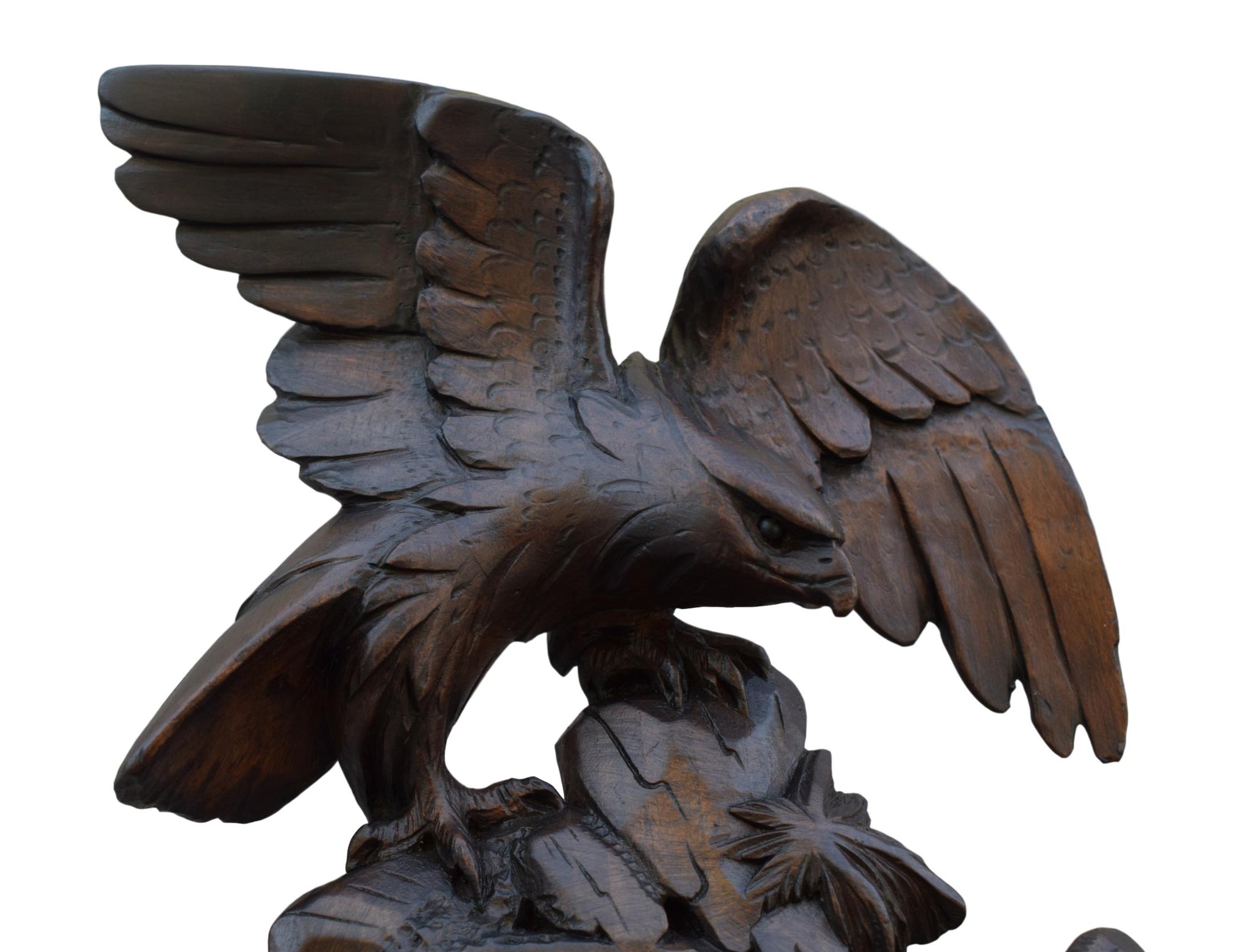 French Antique Black Forest Hand Carved Wood Eagle Sculpture ...