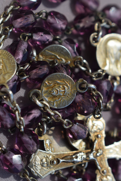 French Art Nouveau Purple Beads and Gold Rosary – Charmantiques